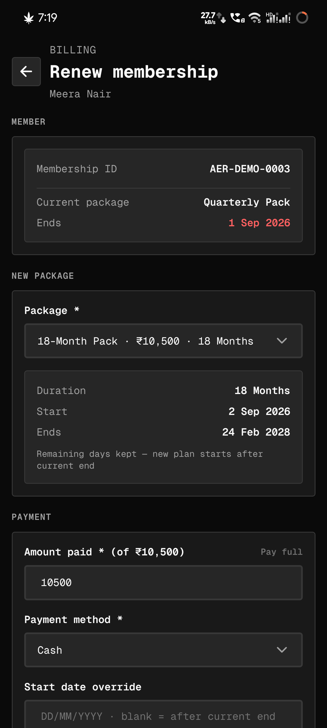 Renew membership